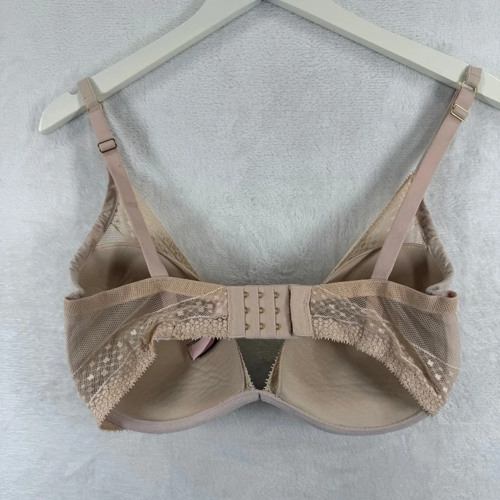 Victorias Secret T Shirt Bra Beige Lace Push Up Underwire Adjustable Straps 34F3